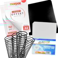 Kit Capa Offset A4 90g + Capa Couro e Cristal Line + Espiral