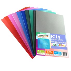 Kit Capa para Encadernação A4 PP 0,30 | Várias cores 100un