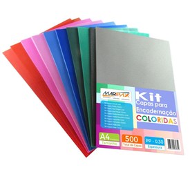 Kit Capa para Encadernação PP 0,30 | Várias cores 500un