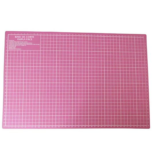Kit Cartonagem Base de Corte Rosa + Régua + Espátula + Estilete