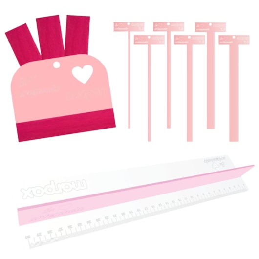 Kit Cartonagem Régua com proteção + Espátula + Gabarito T