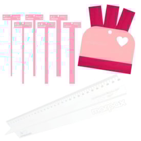 Kit Cartonagem Régua com proteção + Espátula + Gabarito T MDF
