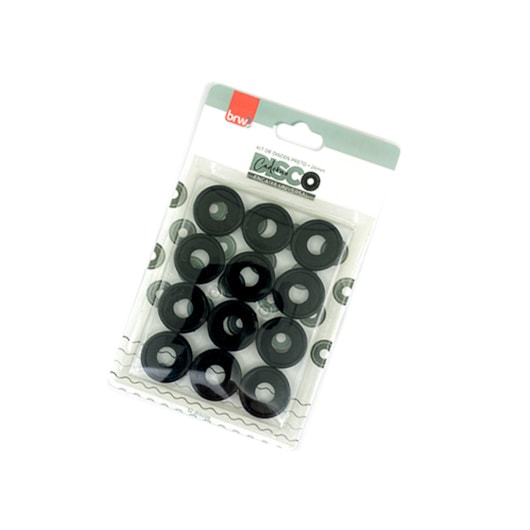 Kit de Disco Preto 2,5 cm para Caderno Brw