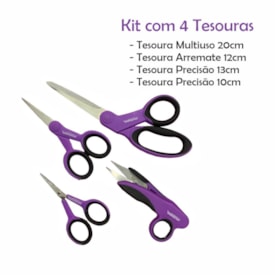 Kit de Tesouras para Artesanato Rouxas com Marpax 04 Peças