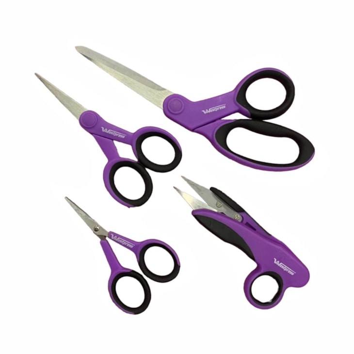 Kit de Tesouras Roxas para artesanato Com 04 Peças