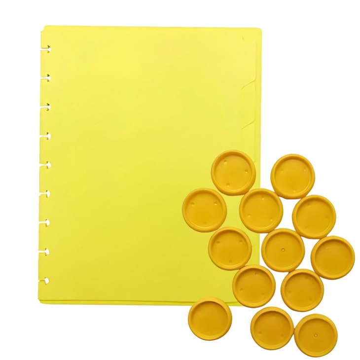 Kit Disco Inteligente Amarelo + Divisórias e Subcapa Amarelo