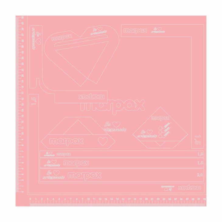 Kit Dobra Folha 30cmx30cm C/ Gabarito Rosa Acrílico Marpax
