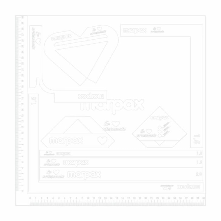 Kit Dobra Folha 30cmx30cm C/ Gabarito Transparente Marpax