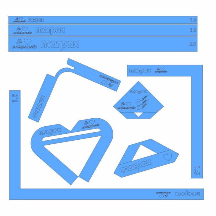 Kit Dobra Folha 30x30cm com Gabarito Azul em MDF Marpax