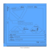 Kit Dobra Folha 30x30cm com Gabarito Azul em MDF Marpax