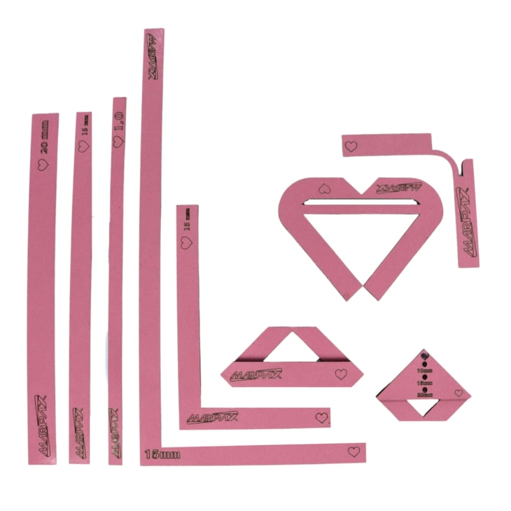 Kit Dobra Folha 30x30cm com Gabarito Rosa em MDF Marpax