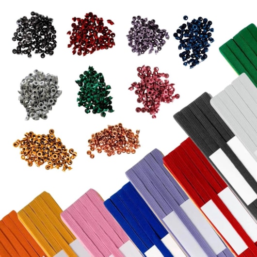Kit Elástico Colombe N°12 + Ilhós N°54 Marpax 9 Cores