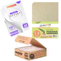 Kit encadernação 120g Offset A5 + Papel Paraná + wire-o