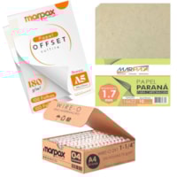 Kit encadernação 180g Offset A5 + Papel Paraná + wire-o