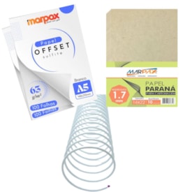 Kit Encadernação 63g Offset A5 + Papel Paraná + Espiral
