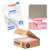 Kit Encadernação 63g Offset A6 Liso + Papel Holler + Wire-O