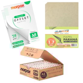 Kit encadernação 75g Offset A5 + Papel Paraná + wire-o