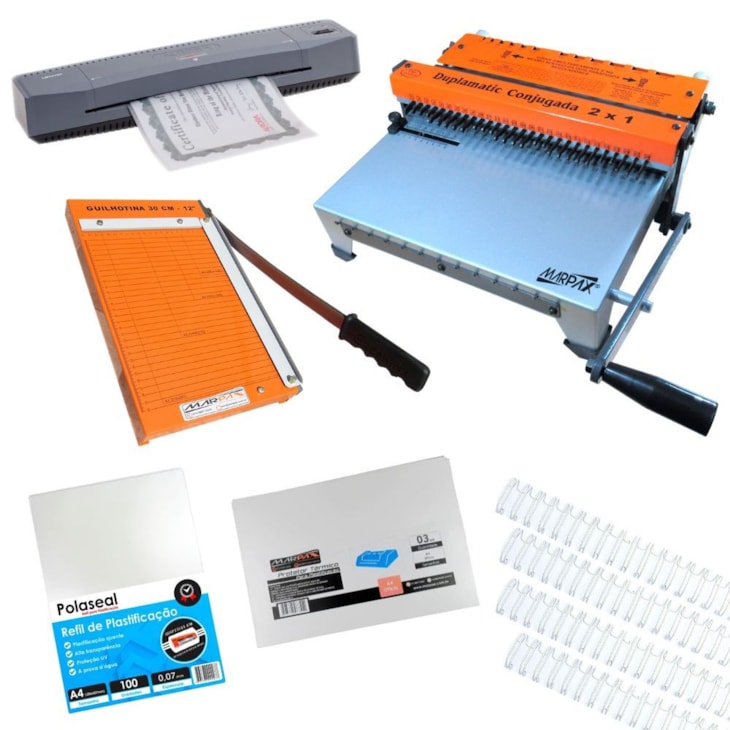 Kit Encadernação com wire-o passo 2x1 - Básico - 110v