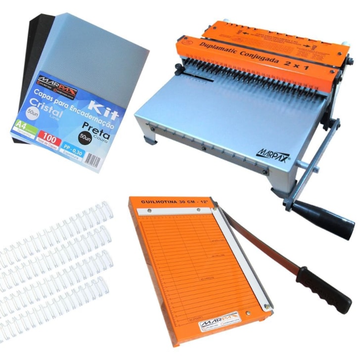 Kit Encadernação com wire-o passo 2x1 - Iniciante