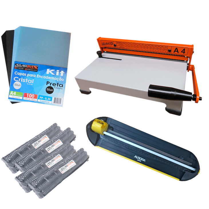 Kit Encadernação - Encadernadora A4-X + Refiladora + Insumos