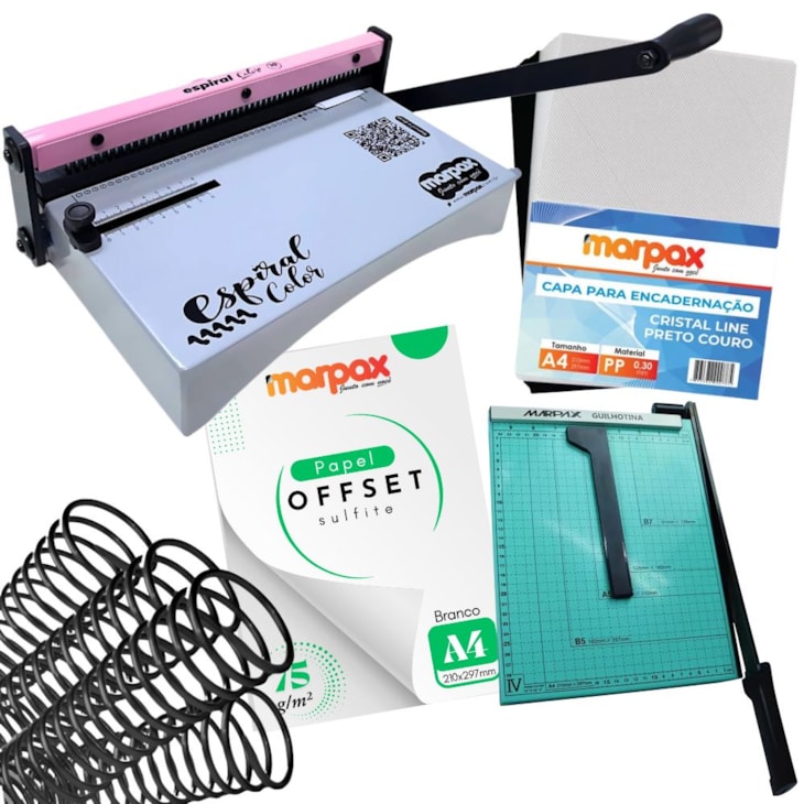Kit Encadernação para Iniciante Ideal Marpax Espiral Color