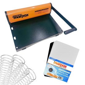 Kit Encadernação PMX-15 + Capa e Espiral Metal Branco Marpax
