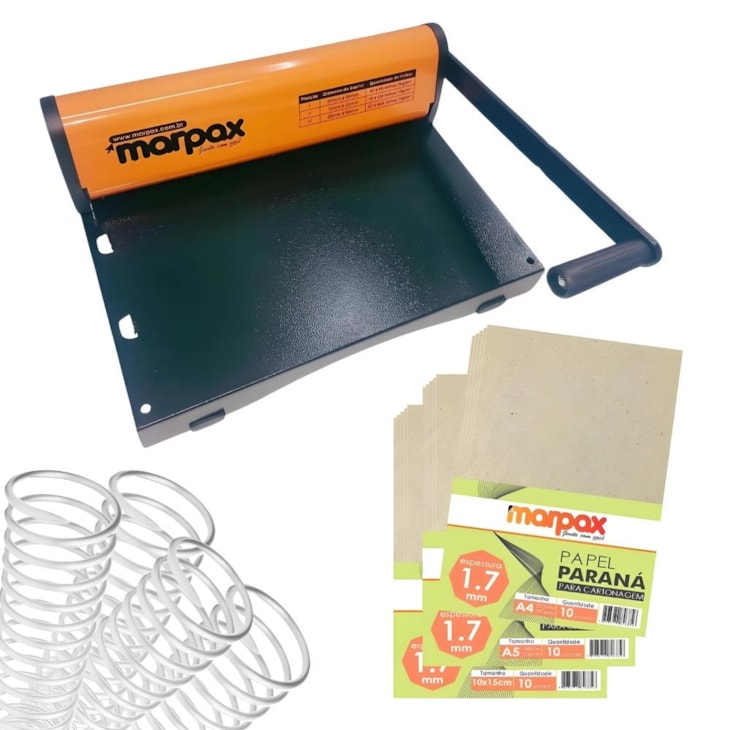 Kit Encadernação PMX-15 + Cartonagem e Espiral Metal Branco