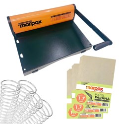 Kit Encadernação PMX-15 + Cartonagem e Espiral Metal Branco Marpax