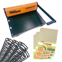 Kit Encadernação PMX-15 + Cartonagem e Espiral Metal Preto Marpax