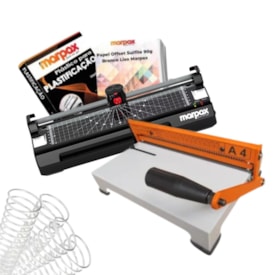 Kit Encadernadora A4-X + Plastificadora 320e 110v + Insumos Marpax