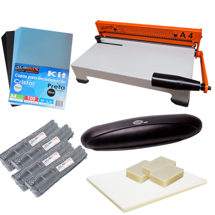 Kit Encadernadora A4-X + Plastificadora Compact + Insumo 110