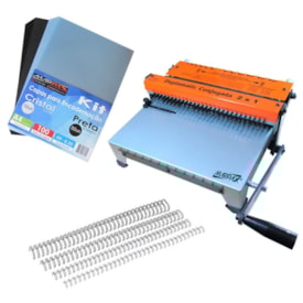 Kit Encadernadora de wire-o 2x1 + 100 Capas A4 + 100 Wire-o