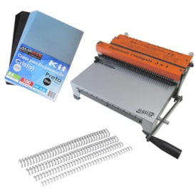 Kit Encadernadora de wire-o 3x1 + 100 Capas A4 + 100 Wire-o