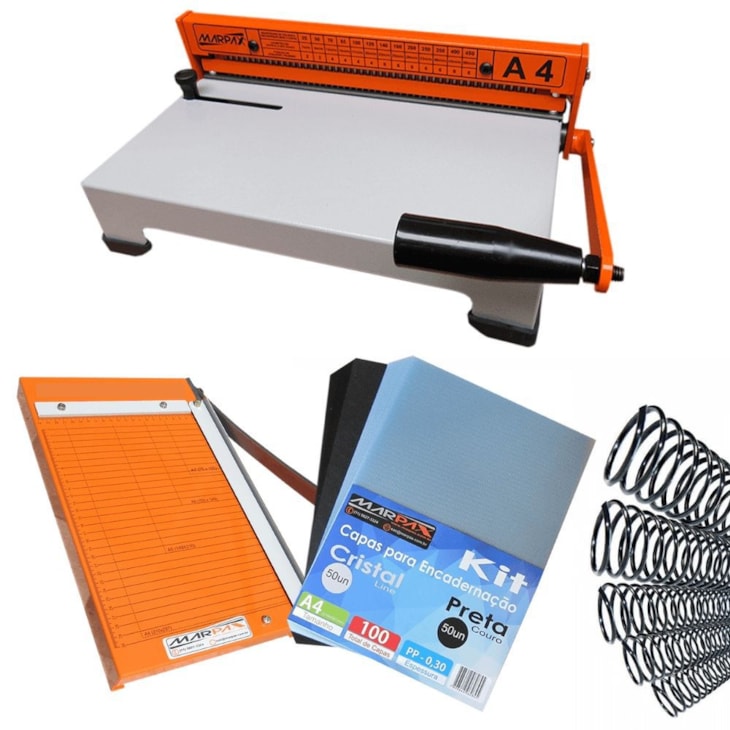 Kit Encadernadora Espiral A4-X + Capas Espirais Guilhotina
