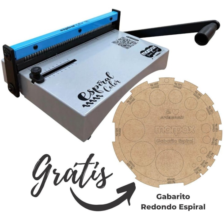 Kit Encadernadora Espiral Color Azul + Guilhotina e Insumos