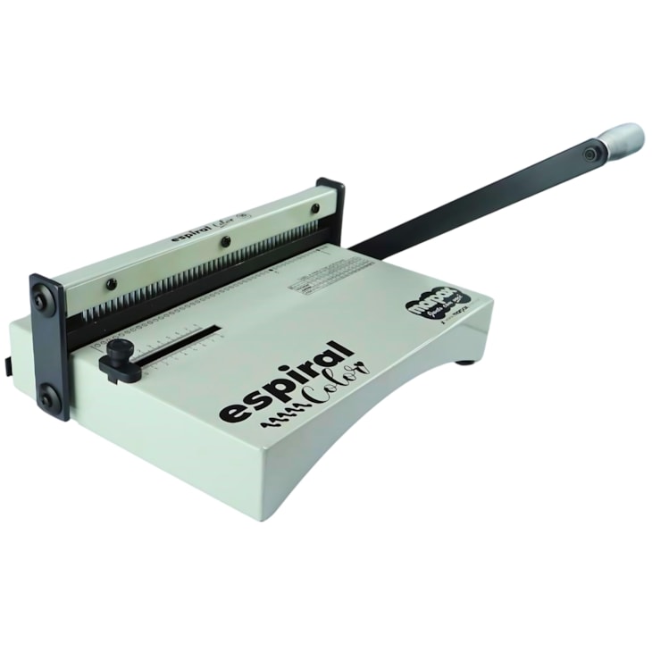 Kit Encadernadora Espiral Color Branco + Guilhotina Insumos