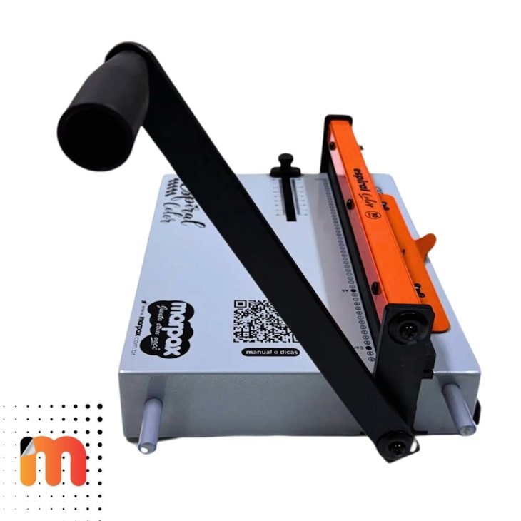 Kit Encadernadora Espiral Color Laranja + Capas e Espirais