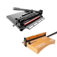 Kit Encadernadora Espiral Color Laranja + Guilhotina Semi A3