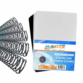 Kit Encadernadora Espiral Color Preta + 100 Capas e Espirais