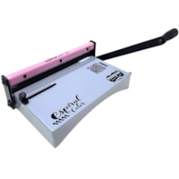 Kit Encadernadora Espiral Color Rosa + Guilhotina Semi A4