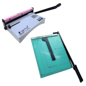 Kit Encadernadora Espiral Color Rosa + Guilhotina Verde Marpax
