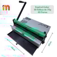 Kit Encadernadora Espiral Color Verde + 100 Capas e 100 Espirais Marpax