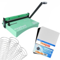 Kit Encadernadora Espiral Color Verde + Capa + Espiral Metal Marpax