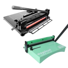 Kit Encadernadora Espiral Color Verde + Guilhotina Semi A3