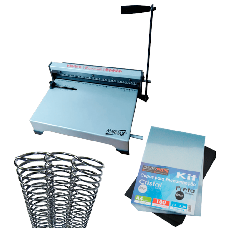 Kit Encadernadora Espiramatic + 100 Capas + 100 Espirais