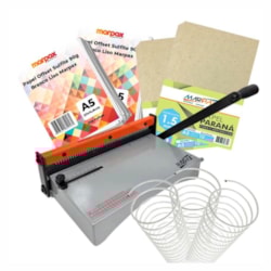 Kit Encadernadora Espiramatic A4 + Insumos p/ Iniciante Marpax