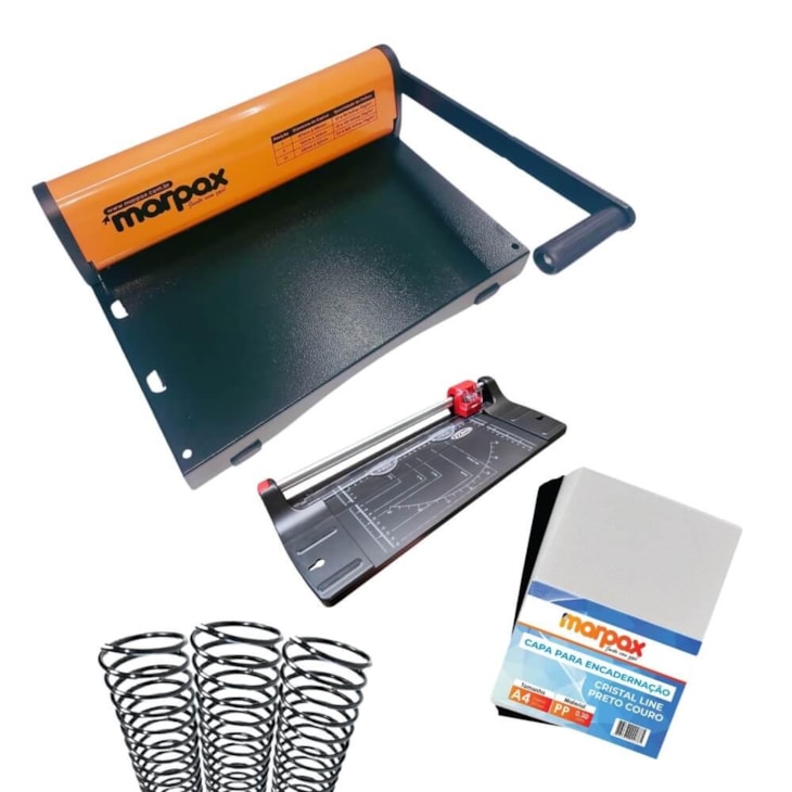 Kit Encadernadora PMX-15 + Refiladora Menno 4x1 + Insumos