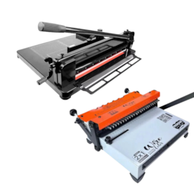 Kit Encadernadora Wire Color Laranja 2X1 Guilhotina Semi A3