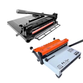 Kit Encadernadora Wire Color Laranja 2X1 Guilhotina Semi A4