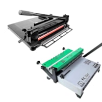 Kit Encadernadora Wire Color Verde 2X1 + Guilhotina Semi A3